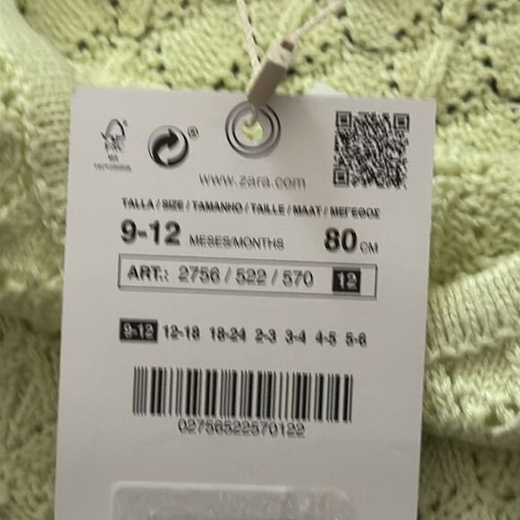ZARA Kids | Light Lime Green | OPEN WEAVE CROCHET KNIT TOP - Picture 5 of 6
